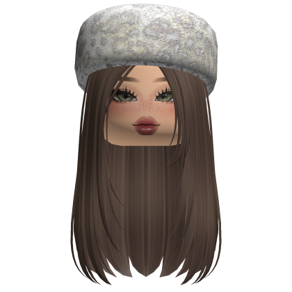 Cute Fuzzy Ushanka Hair w Makeup Roblox catalog item
