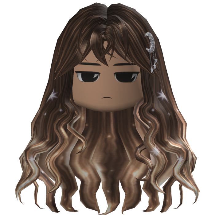 Long Wavy Hair w/ Moon Clips (Brown)