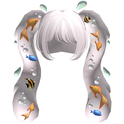 Aquatic Flowing Bubbly Fish Pigtails in Pink