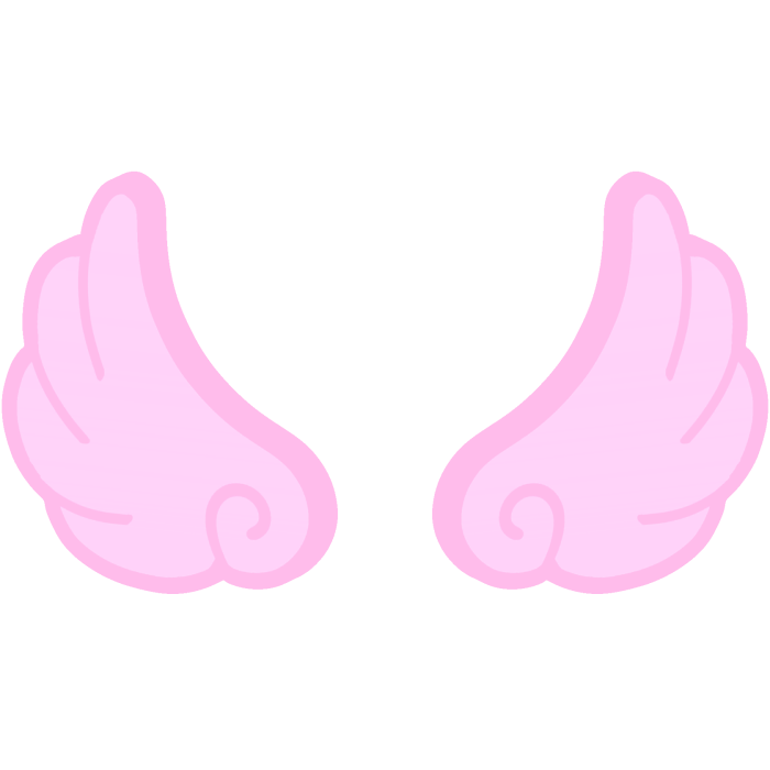 ♡ Cute Flared Glowing Angel Wings in Pink
