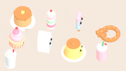 Low Poly Food and Dessert Pack x60 Cake Sweets preview 6