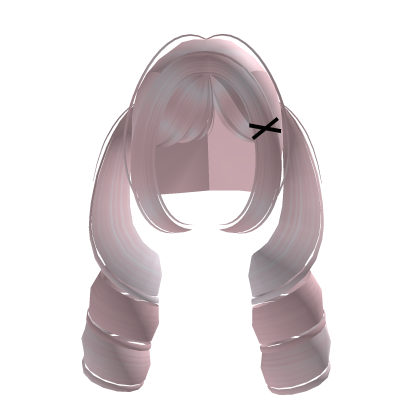 ♡꒰Cute pink pigtails with clips Roblox item