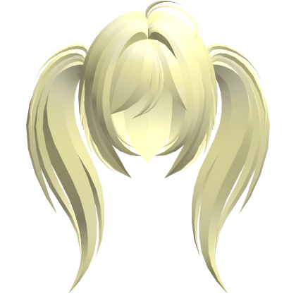 moe emo long fluffy side ponytails yellow