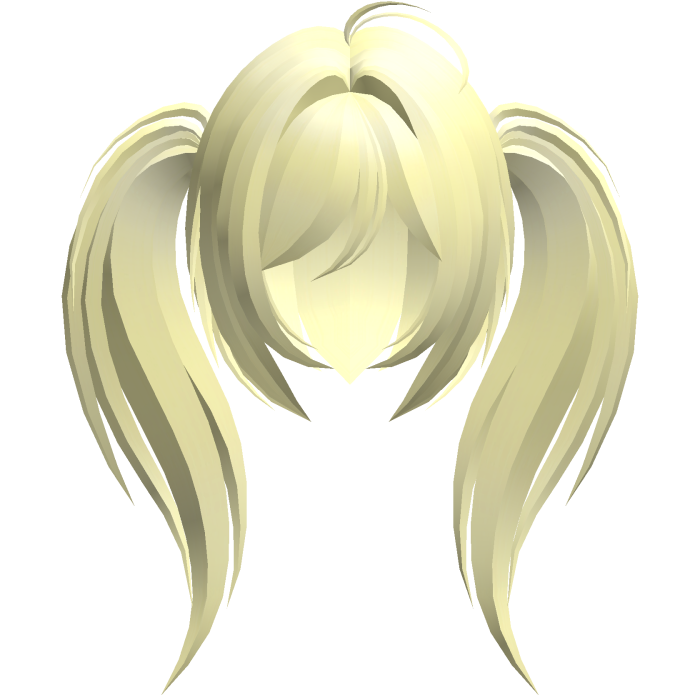 moe emo long fluffy side ponytails yellow