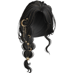 Celestial Moon Charm Braid - Black
