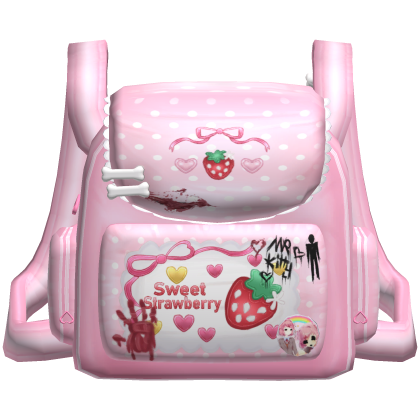 ♡ ꒰ cutecore creepy sweet strawberry backpack┊1.0
