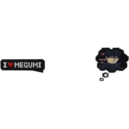 Megumi JJK | I Love Text + Thinking Bubble