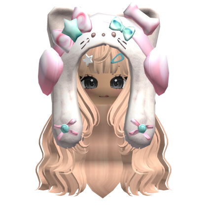 Blonde Cute Cozy Kitty Hood Hair