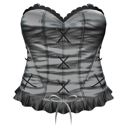 Metal Ivory Silver Gothic Lace-up Corset