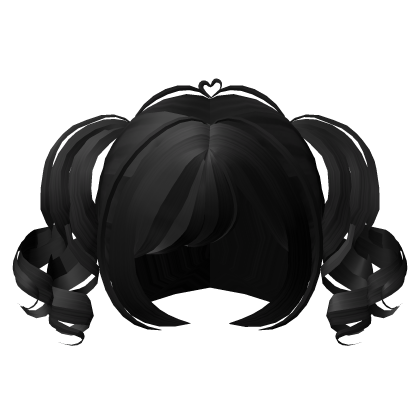 . ‿ ♡ squiggle mini curly cute pigtails black
