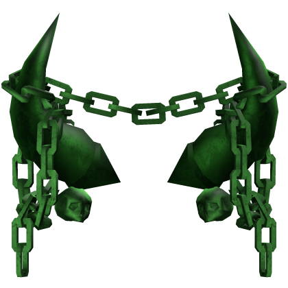 Green Gothic Skull Chained Horns 