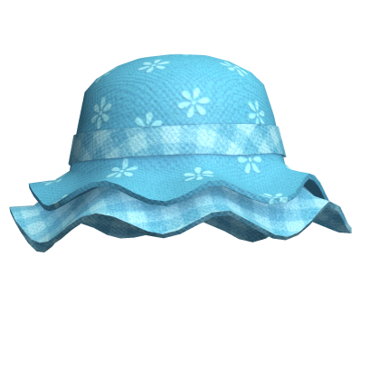 blue flannel ruffle hat thumbnail