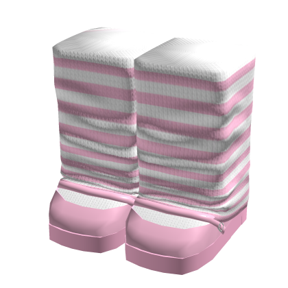 Striped Leg Warmers with Shoes - Pink thumbnail