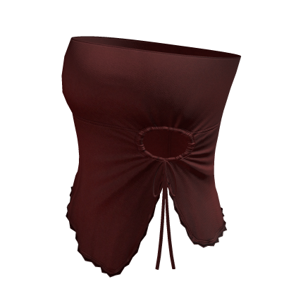 ☆ dark-red ruffle top