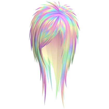 Pastel Rainbow Iridescent Choppy Messy Hair