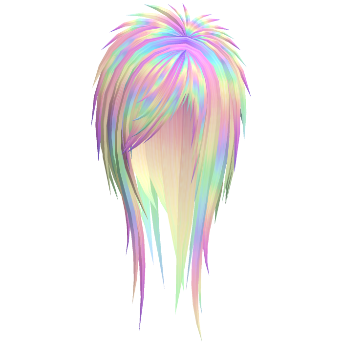 Pastel Rainbow Iridescent Choppy Messy Hair