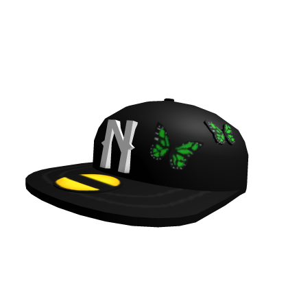 Fresh Black Fitted Cap (Butterfly) Roblox item