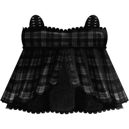 cute plaid babydoll dress in black
