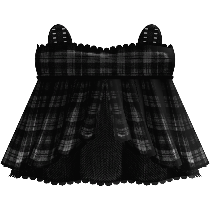 cute plaid babydoll dress in black