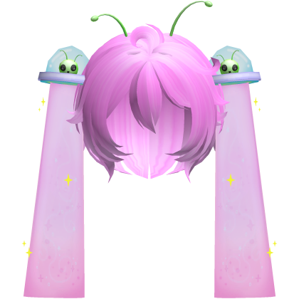 👽 Cute Silly Alien UFO Pigtails Hair in Pink