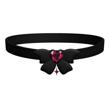 Black Bow Red Heart Ruby Witch Choker