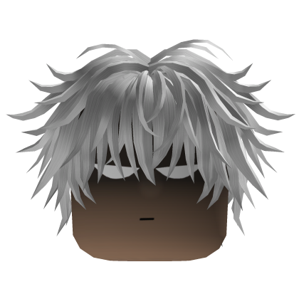 Messy Anime Hair w/ Glowing Eyes (Silver)