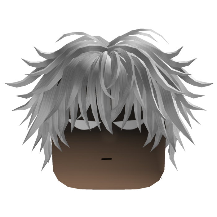Messy Anime Hair w/ Glowing Eyes (Silver)