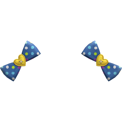 (22) Royal Blue/Lemon Polka Bows Roblox item