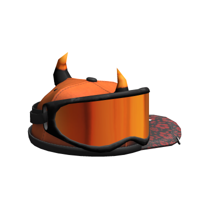 orange snapback w dirt bike goggles Roblox item