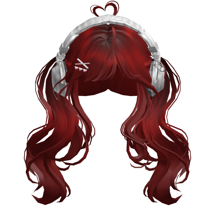Cute Wavy Pigtails w/Headphonnes (Red)
