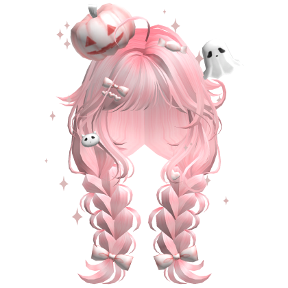 Halloween Cute Pumpkin Braids (Pink) Roblox item