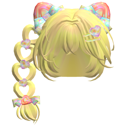 Heart Braid Strawberry Ears Hair Cute Yellow Blond