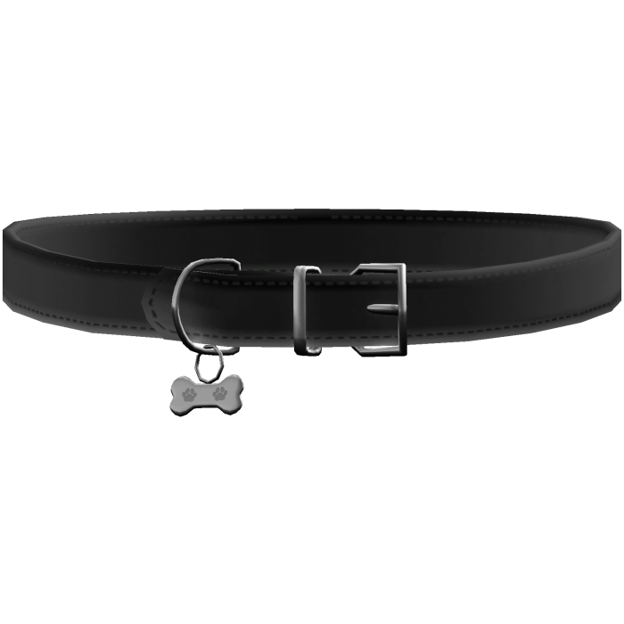 𑣲 adorable black puppy collar w bone charm (3.0)