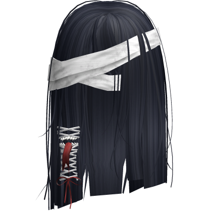 Creepy Dark Blue Short Monster Hair Bandages Roblox item