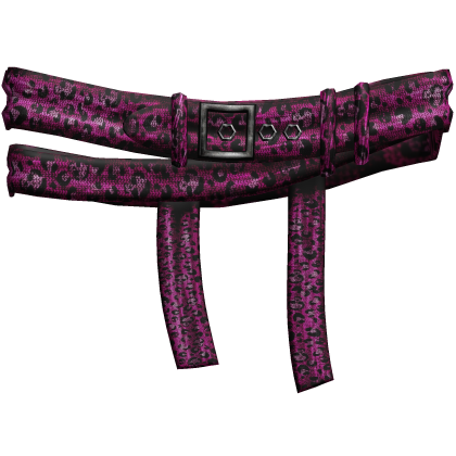 Hot Pink Leopard Vkei Emo Double Belt 6.