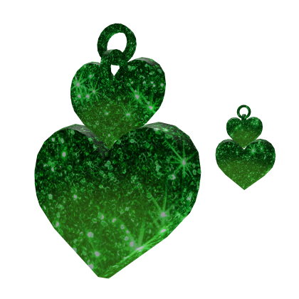 Sparkling Green Heart Earrings thumbnail