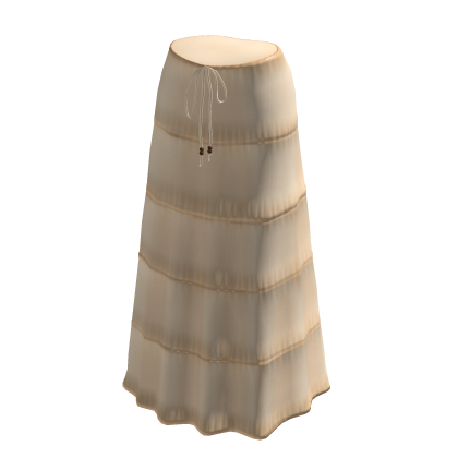 Creame Tan Low Waisted Preppy Maxi Skirt thumbnail