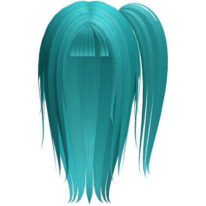 Long Layered Side Ponytail Hair (Teal) Roblox item