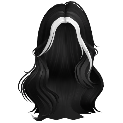 Long Layered Wavy Hair Black&White Roblox item