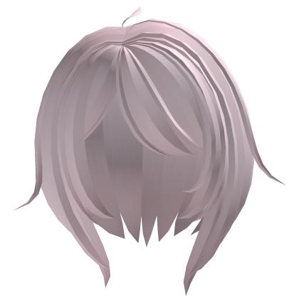 cute messy short hair with long bangs in pink Roblox item