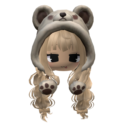 Cute Y2K Bear Hood Blonde Ponytail Hair Girl Roblox item