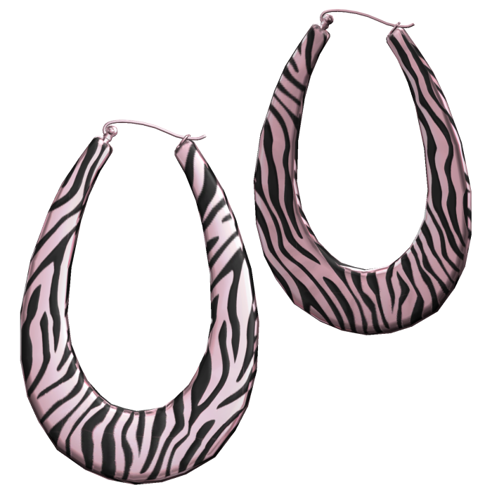 Pink Zebra 2000s Teardrop Earrings