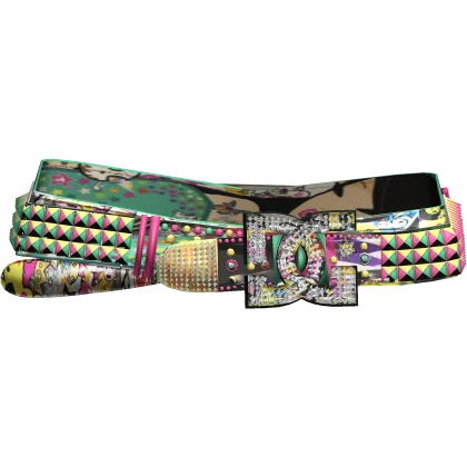 Y2K Scene Rhinestone Pink Black Gyaru McBling Belt | Roblox