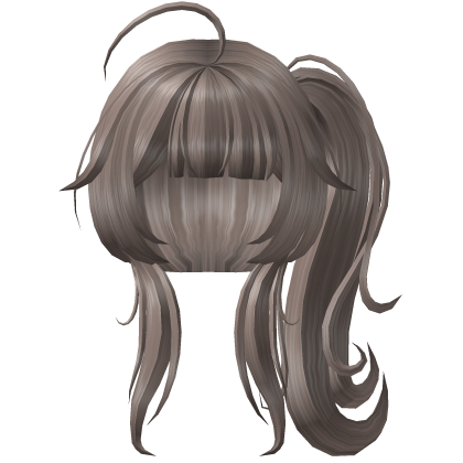 cute curly anime moe brown one side pigtail 