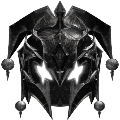Black Glowing Jester Knight Helmet