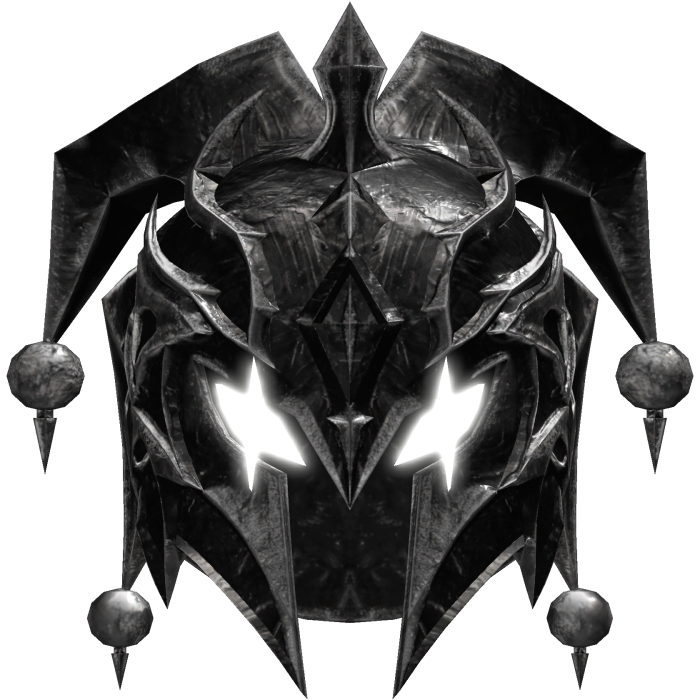Black Glowing Jester Knight Helmet