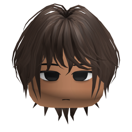 KPOP Flowy Boy Hair w./ Face (Brown) Roblox item