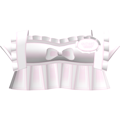 chef top with cute bow ruffles in white