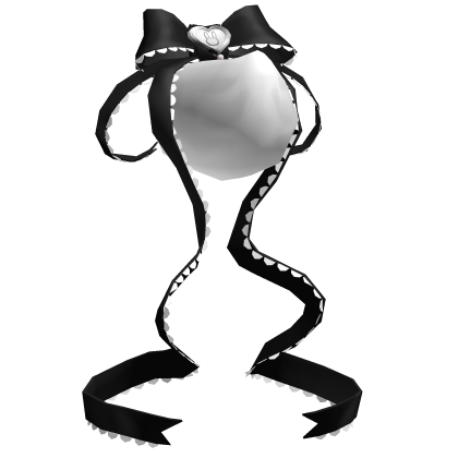 Gothic Cute Bunny Tail w Ribbon | White Black  Roblox item