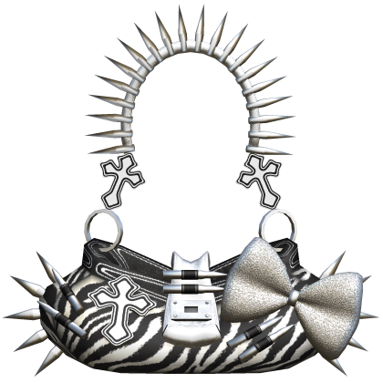 Zebra Print Scene y2k Mc-bling Spiked Cross Bag thumbnail